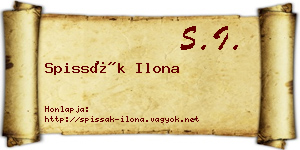 Spissák Ilona névjegykártya